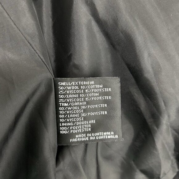 Via Spiga Coat Black Gray Check Double Breasted Peacoat Jacket Wool Cotton Sz 10 - Picture 10 of 12